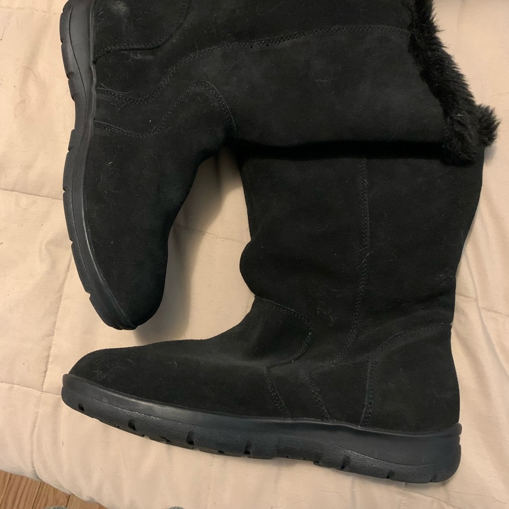 Black suede boots